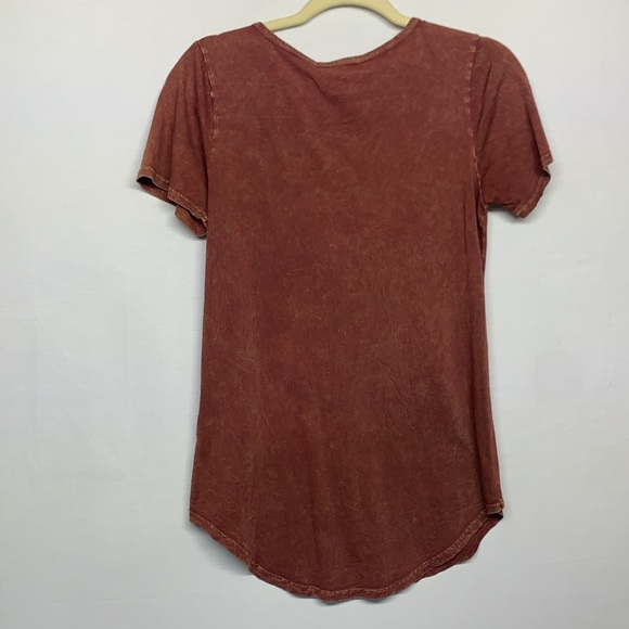 Gilded Intent Rust Lace-Up Short Sleeve Top - Picture 7 of 7